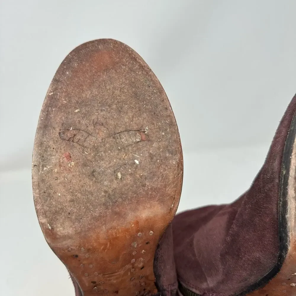 Freebird By Steven Womens Detroit Ankle Boots Booties Burgundy Leather Zip 8